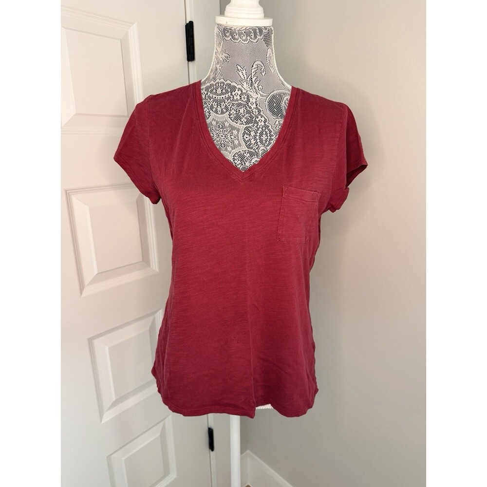 Garnet Hill Weekender V Neck Lived In T-Shirt Women's Size Medium